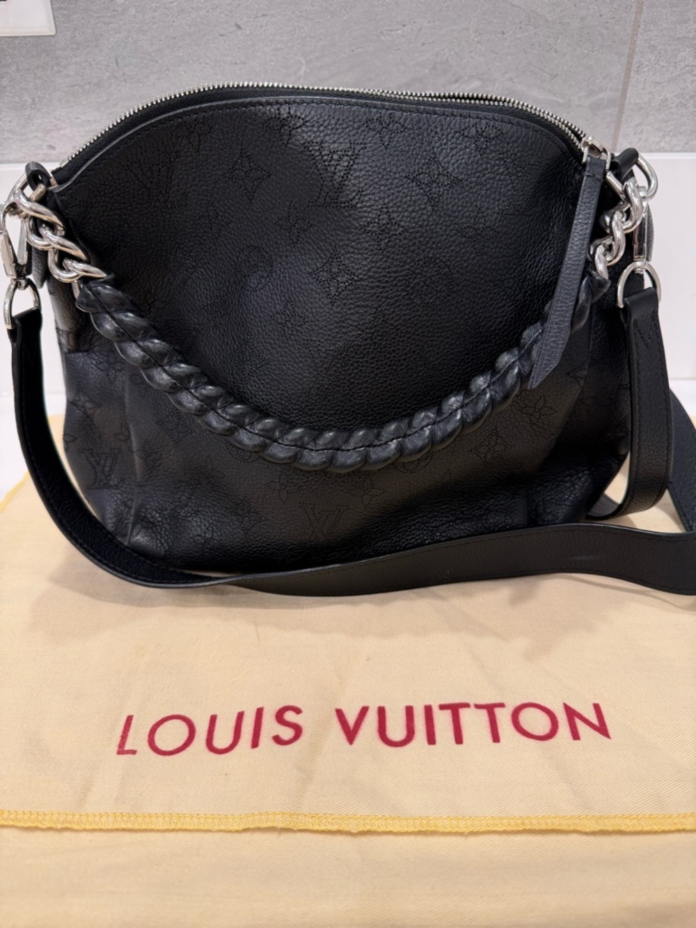 Louis Vuitton Black ‘Mahina Babylone Chain BB’